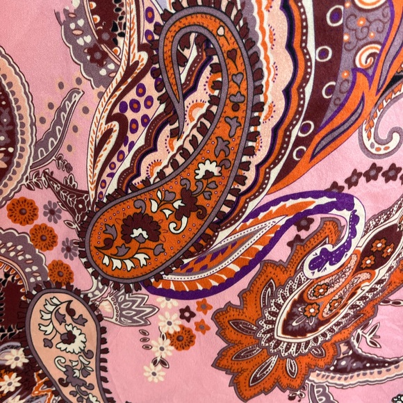 Cocoon by Randi Kristoffersen Pink Purple Paisley Pure Silk Caftan Robe - Picture 5 of 14